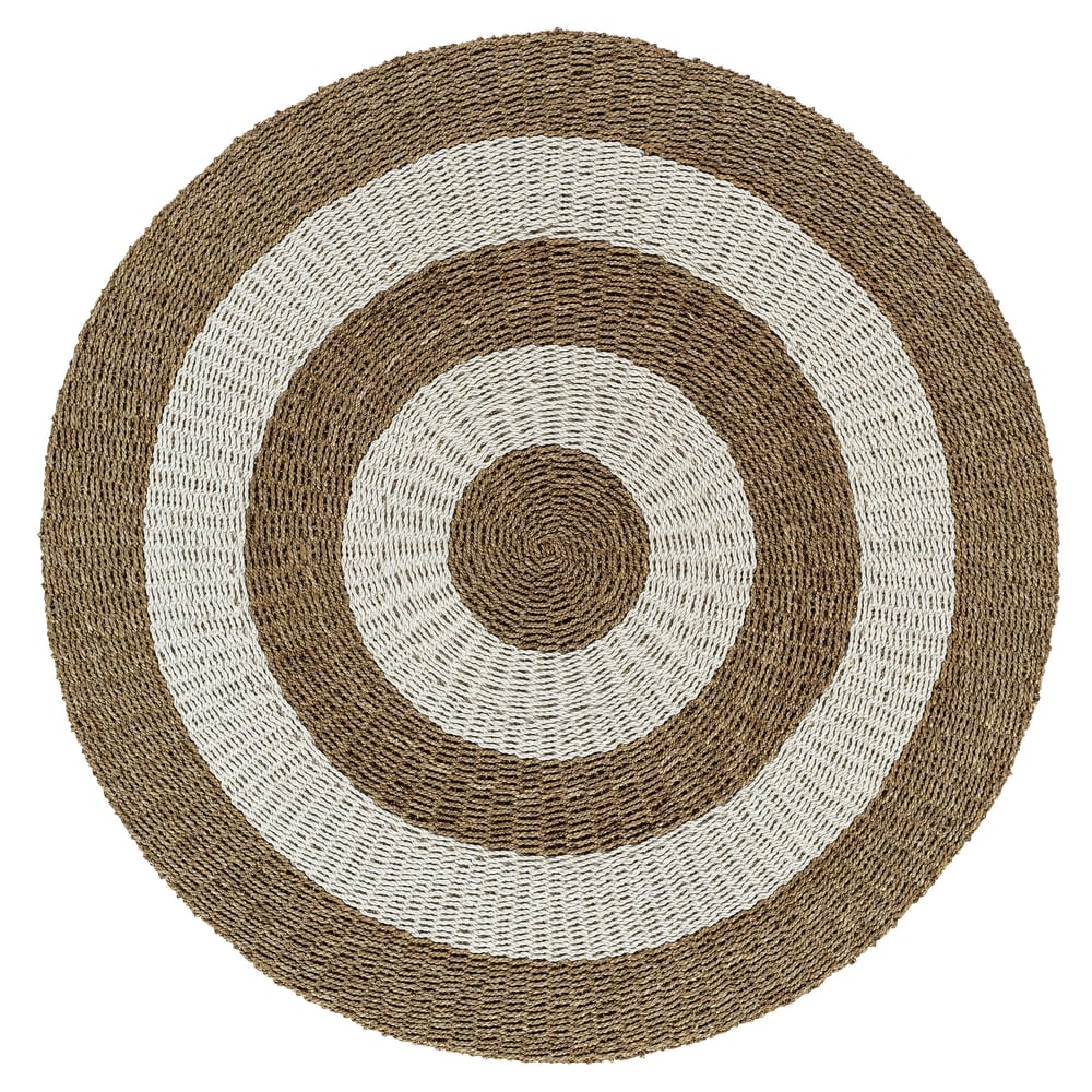 Kilim Jüt Naturel Beyaz Çizgili D.150 cm