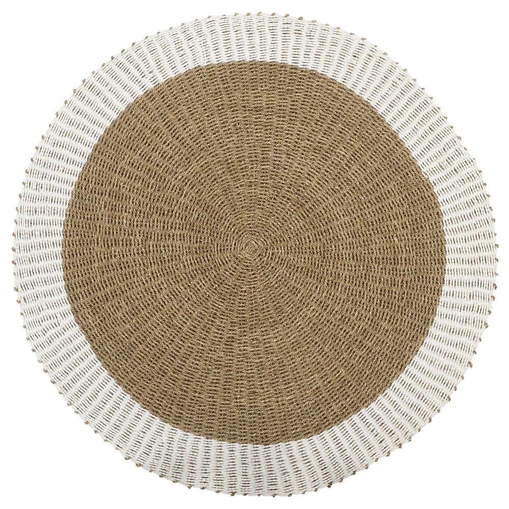 Kilim Jüt Naturel Beyaz Kenarlı D.150 cm