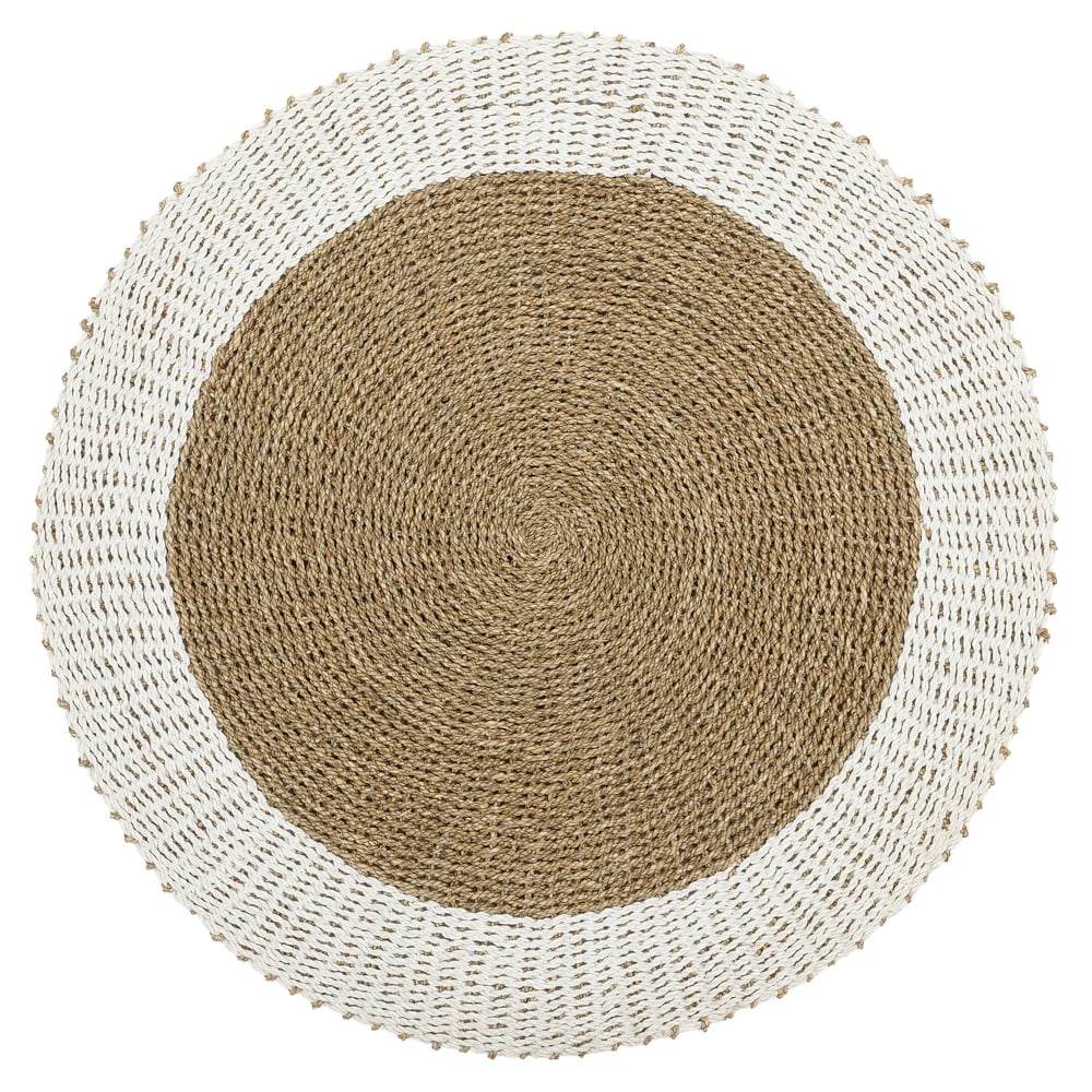 Kilim Jüt Naturel Beyaz Kenarlı D.100 cm