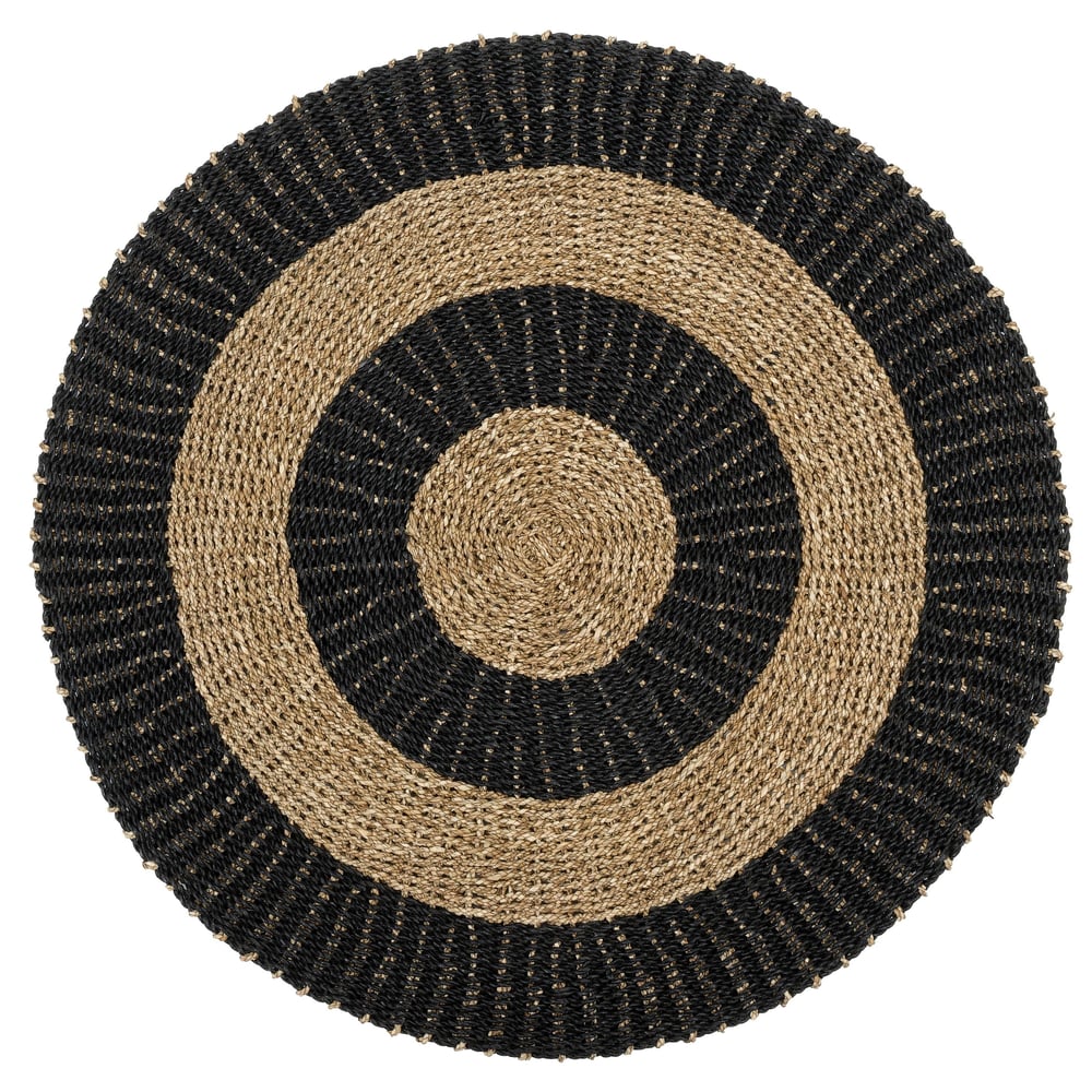 Kilim Jüt Naturel Siyah Çizgili D.100 cm