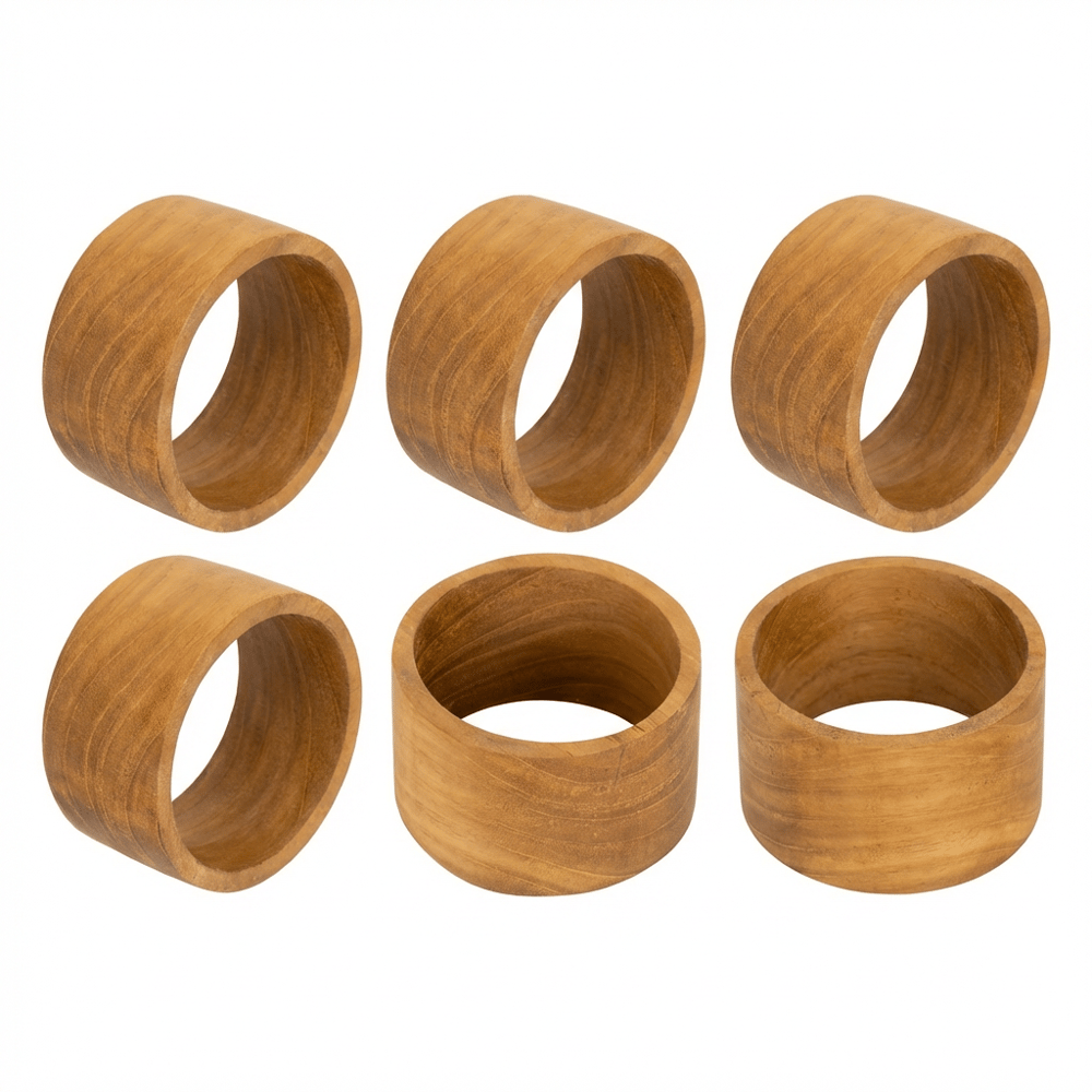 Peçete Halkası Teak 6 lı Set