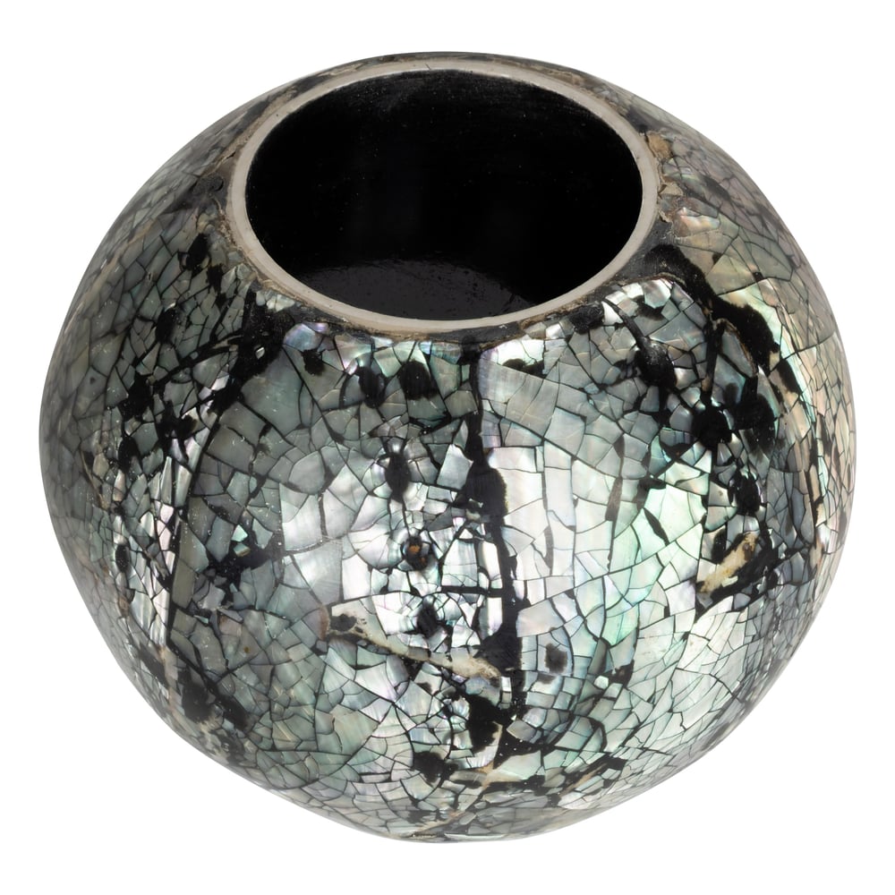 Sedefli Top TeaLight Mumluk Deniz Kabuğu Kaplama Ç.8