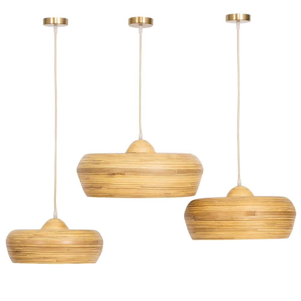 Tavan Aydınlatması 3 lü Set Bambu