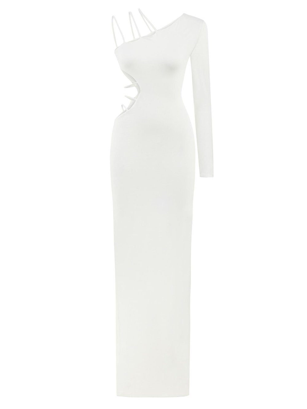 Aurora One Shoulder Maxi Dress White