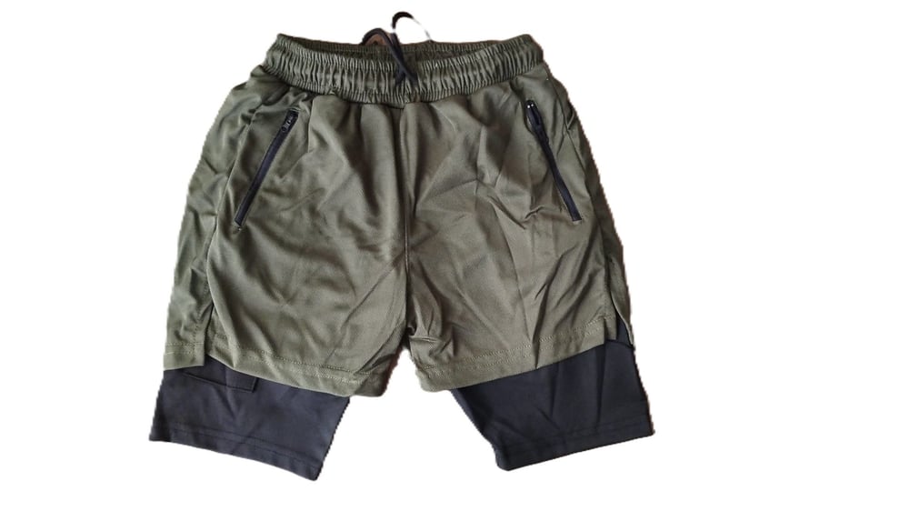  Machi Haki Hızlı Kuruyan 2 in 1 Unisex Spor Taytlı Şort, Fermuarlı Cepli, Gym ve Fitness Şortu