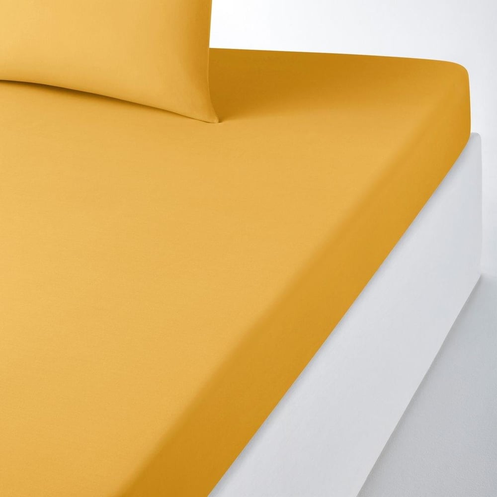 Maki Home %100 Pamuklu Hardal 120x200+50x70 Tek Kişilik Lastikli Çarşaf Takımı