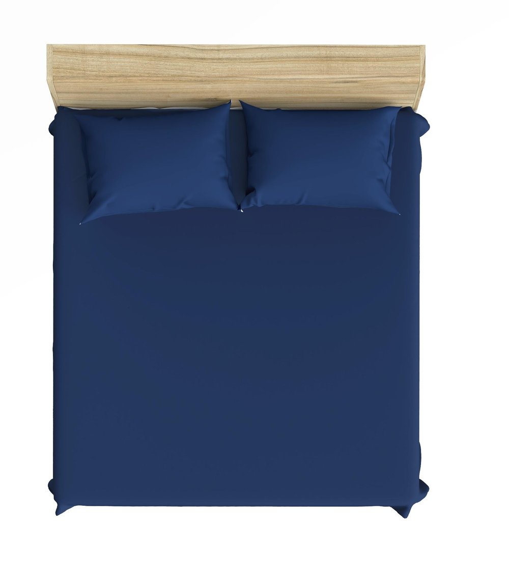 Maki Home %100 Pamuklu Lacivert 180x200+2*(50x70) Battal Boy Lastikli Çarşaf ve Yastık Kılıfı Seti