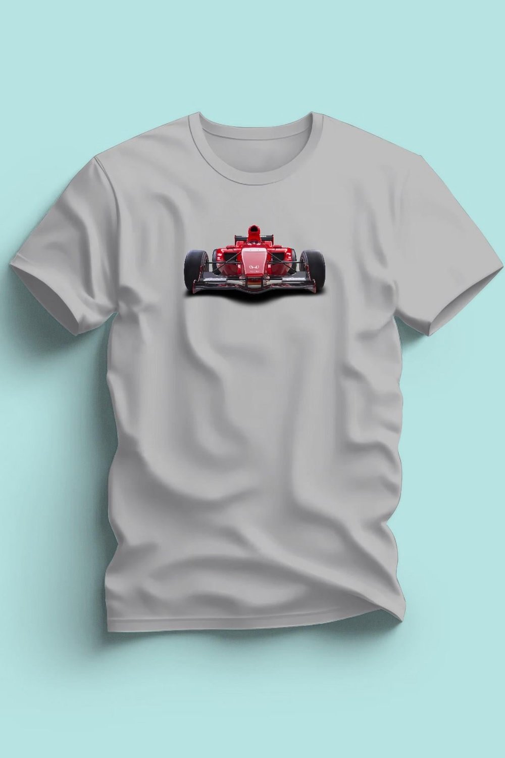 Maki Home Erkek Formula Kırmızı Yarış Arabası Baskılı Gri Tshirt 5 6 7 8 9 10 11 12 13 14 yaş tişört