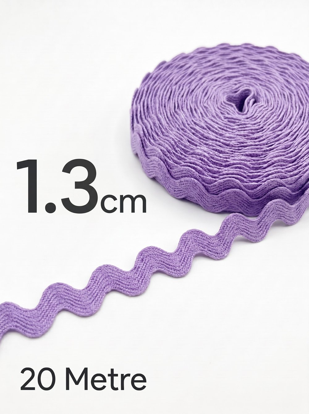 Maki Home Lila Çok Amaçlı Dekoratif Zikzak Şerit Sutaşı Biye Dikiş ve Süsleme Şeridi 1.3cm x 20Metre