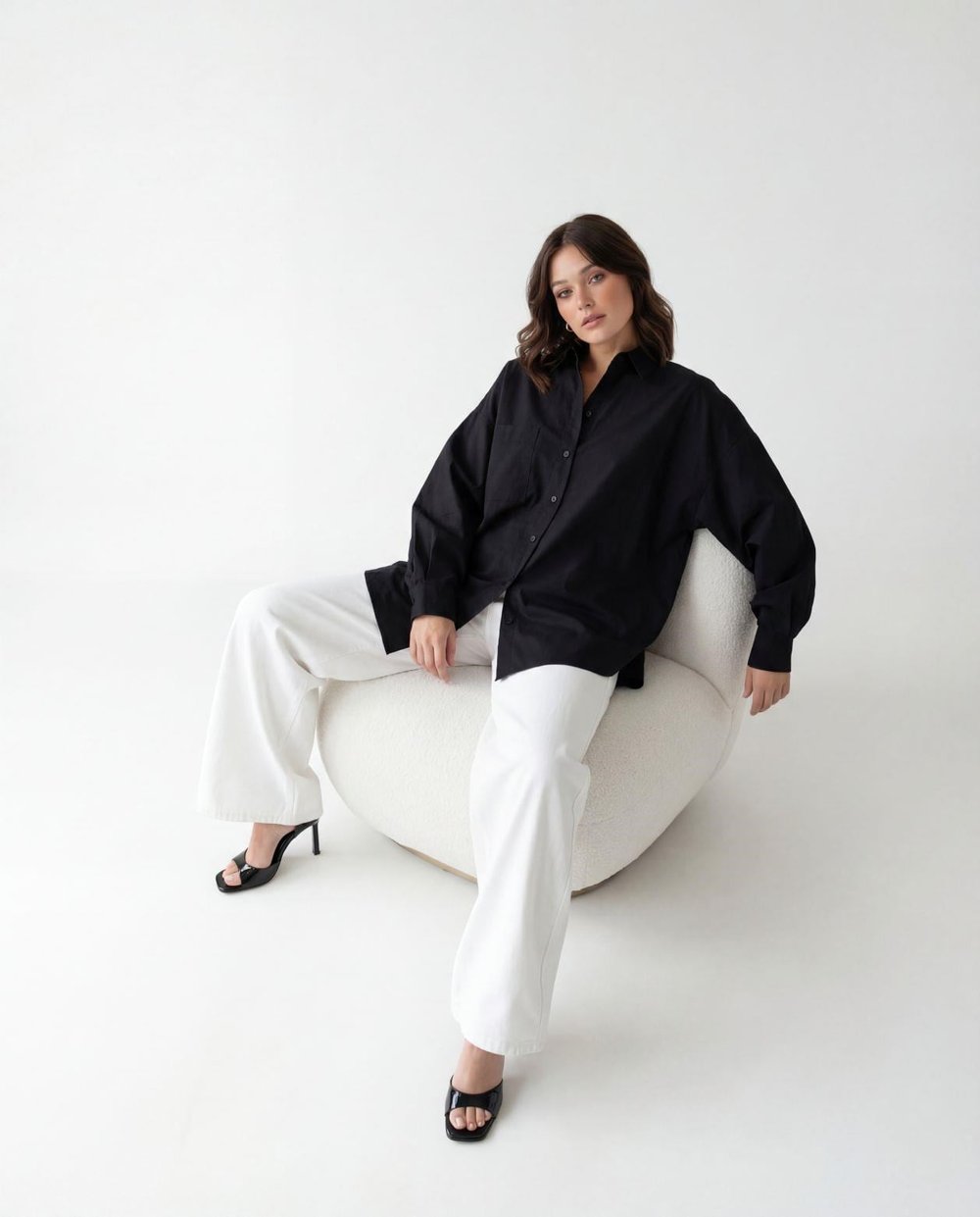 Basic Oversize Gömlek Siyah