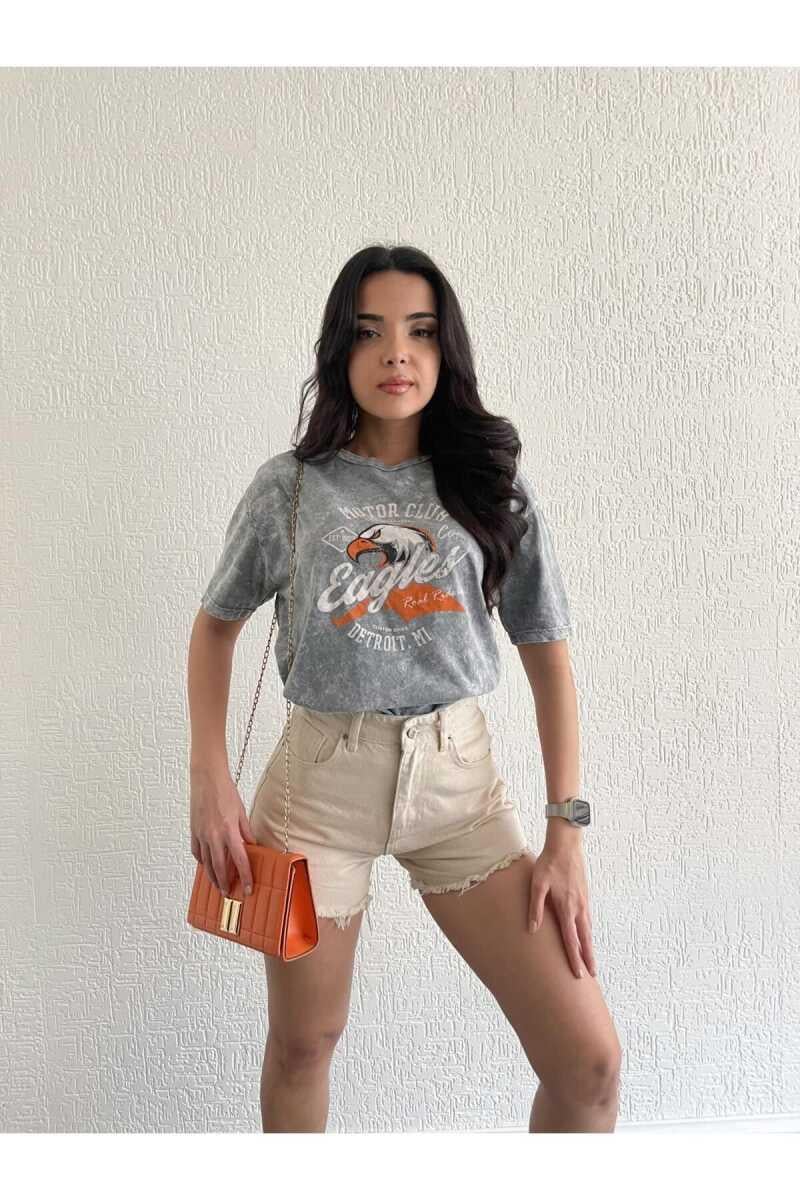 Gelbero Yüksek Kalite Kadın T-Shirt Gri