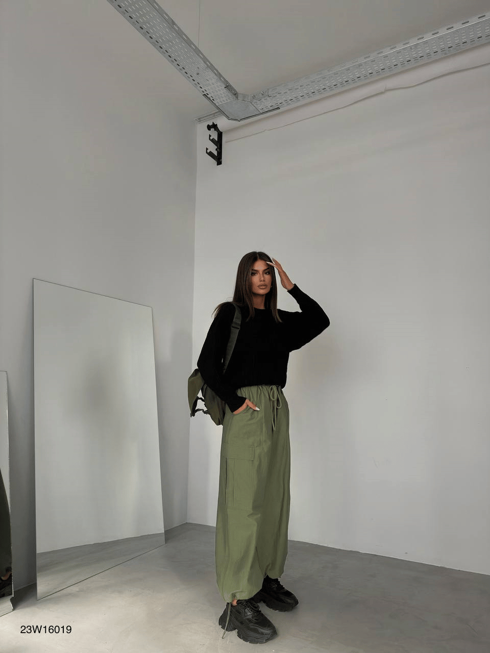 Stanley Yüksek Kalite Kadın Oversize Örgü Kazak  Siyah
