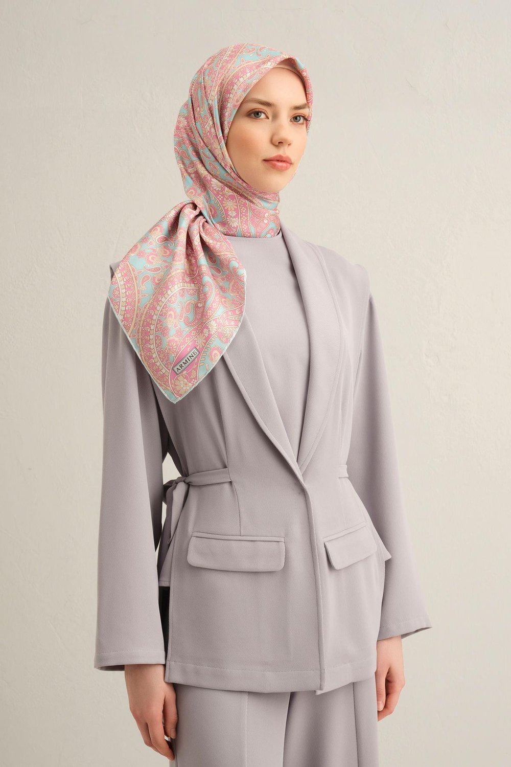 Armine 2025 Yaz Sezonu %100 Twill İpek Eşarp 9304D 31