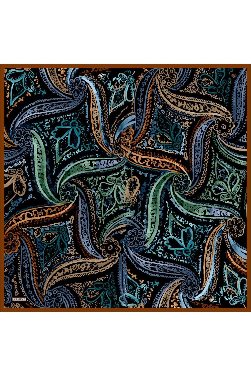 Armine Nostalji Serisi %100 Twill İpek Eşarp 9037D 53
