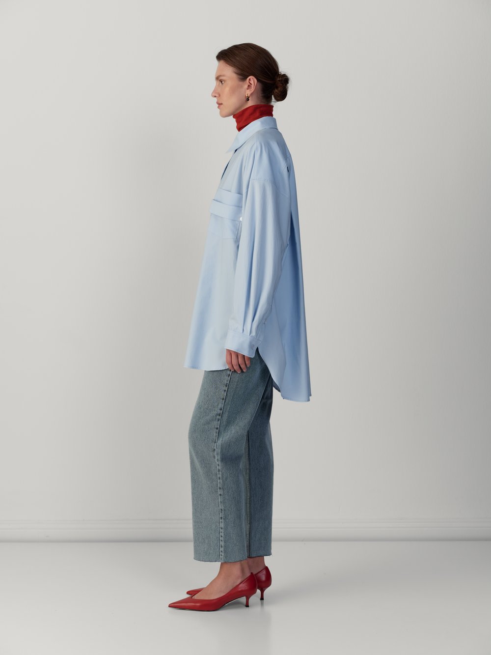 CROP JEAN PANTOLON MAVİ