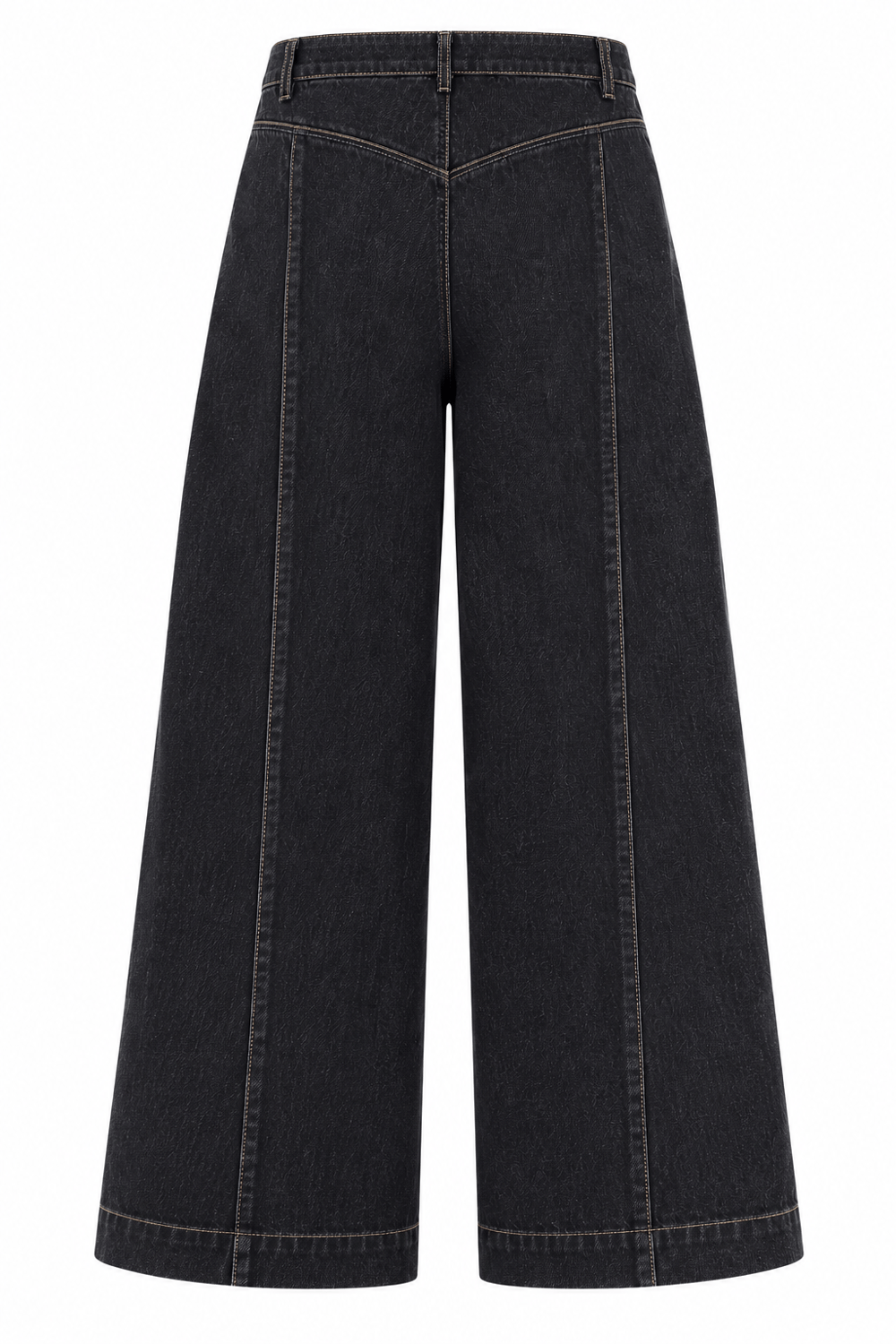 DİKİŞLİ DENİM PANTOLON KAHVE