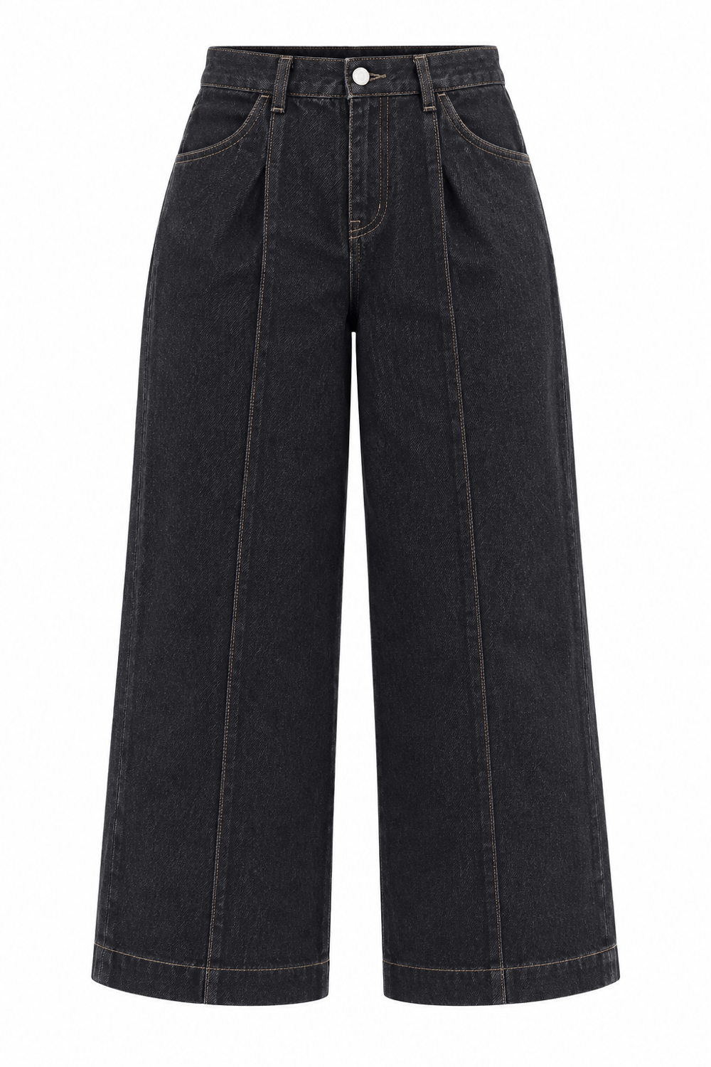 DİKİŞLİ DENİM PANTOLON KAHVE