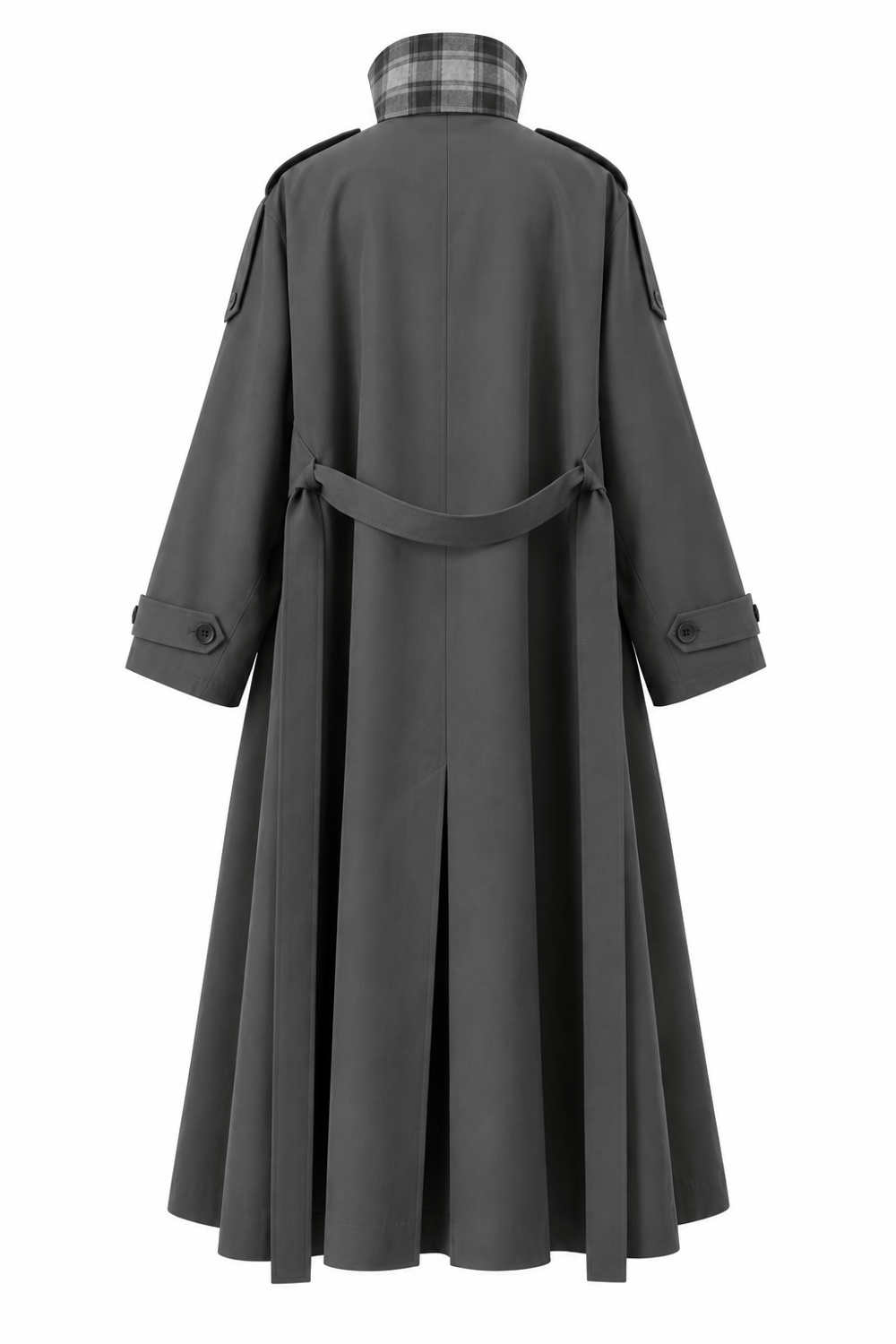 EKOSE DETAY TRENCHCOAT GRİ