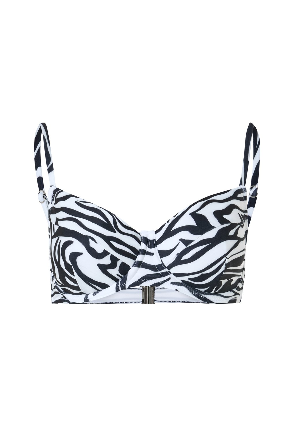 Zebra Desenli Balenli Yüksek Bel Siyah Beyaz Kadın Bikini Takımı – Savanna