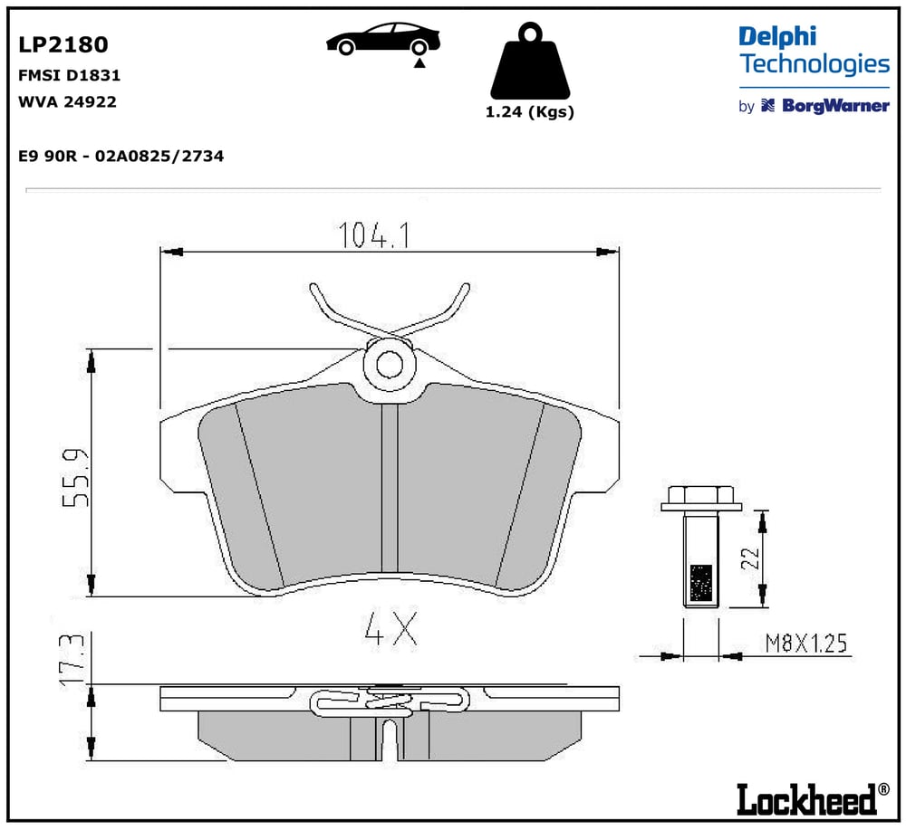 Disk Balata Arka 3008 5008 09>15 308 07>13 508 Rcz 10> C4 Iı 09> Ds4 Ds5 11>15 Grand Cherokee 10> Delphı LP2180