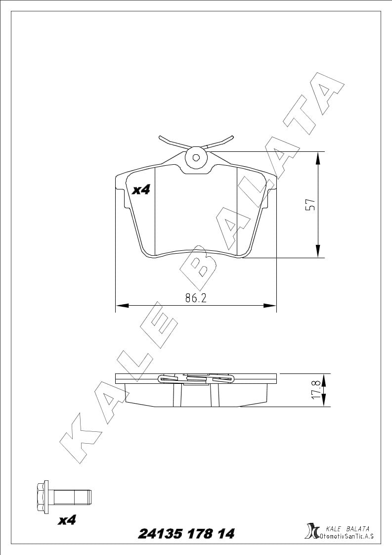 Disk Balata Arka 407 04> 607 00> C5 Iıı 08> Kalebalata 24135 178 14