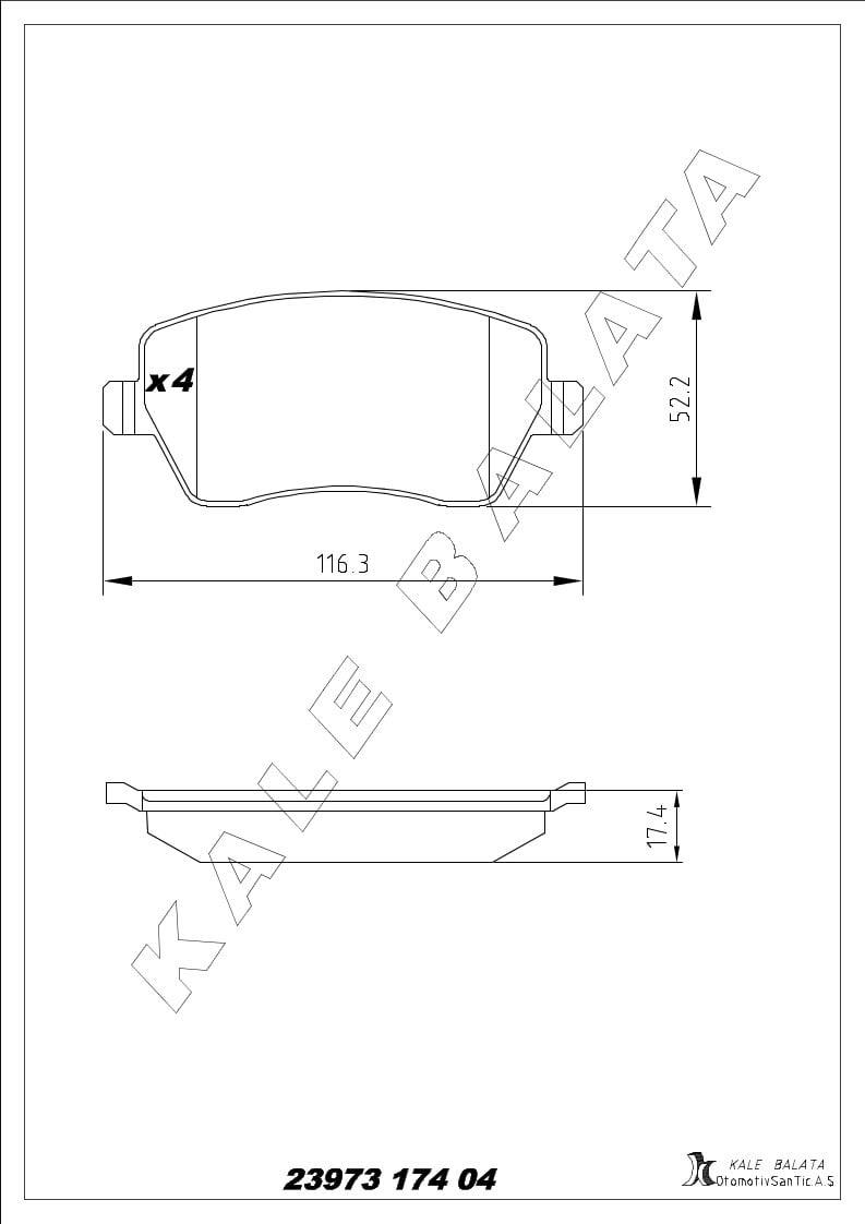Disk Balata Ön  Captur 13> Clıo 05>12 Kango Iıı 08> Megane IV 15> Modus 04> Zoe 12> Dokker 12> Duster 10> Lodgy 12> Logan 04>10 Mıcra Kalebalata 23973 174 04