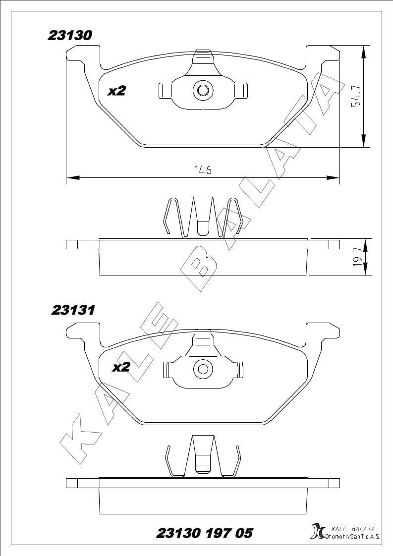 Disk Balata Ön Fişsiz Bora 98>05 Golf IV 97>06 Jetta IV 11> Beetle 11> Polo 99>01 Up 11> Ibıza 02> Leon 99>05 Toledo 99> A1 10> A3 96>03 Kalebalata 23130 197 05
