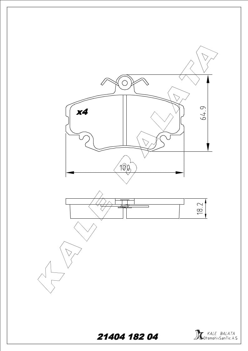 Disk Balata Ön R9 11 Eski Model Kalebalata 21404 182 04