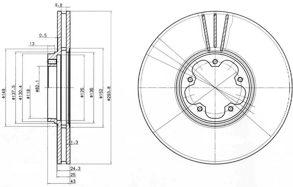 Fren Disk Ön Havalı (293.6Mm) Transit V184 00>06 Arka Çeker Delphı BG3504