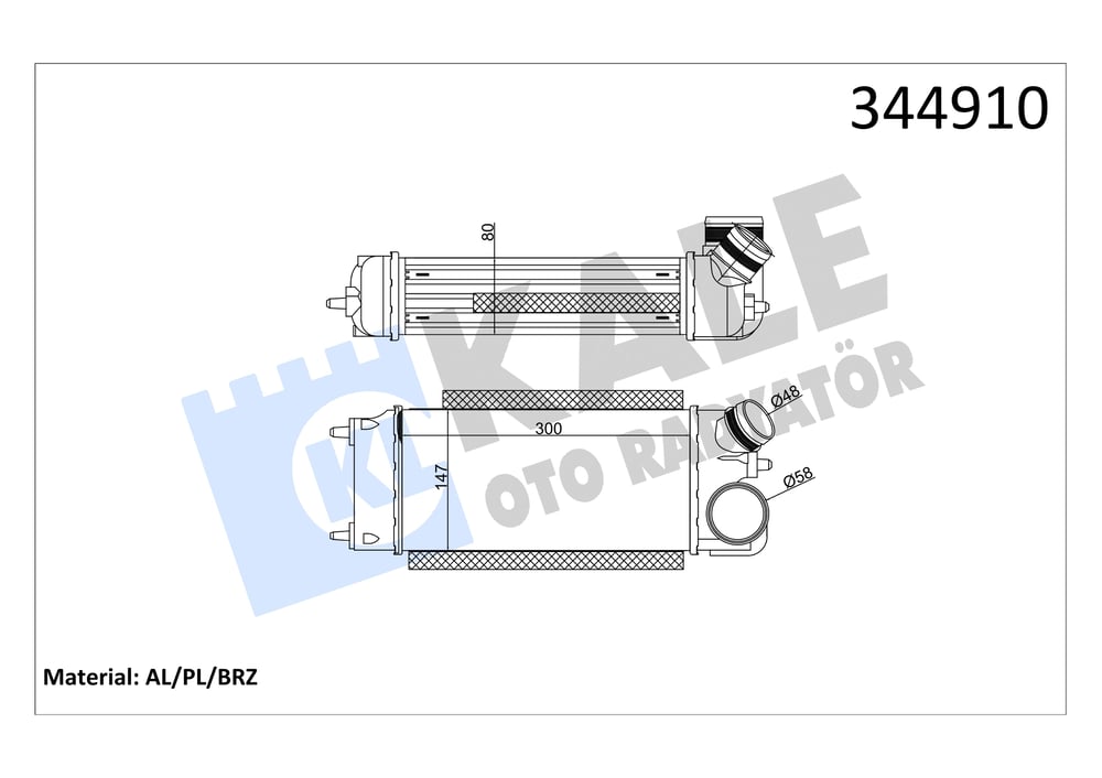 İntercooler (Ara Soğutucu) Fiesta 1.6Tdci 08> Kale 344910
