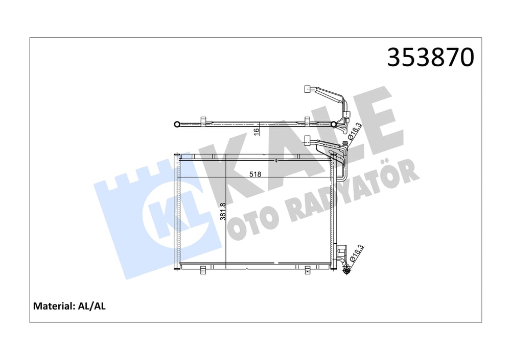 Klıma Radyatörü B.Max Courıer Fiesta 1.5D 13> Duratorq 1.0 Ecoboost Kale 353870