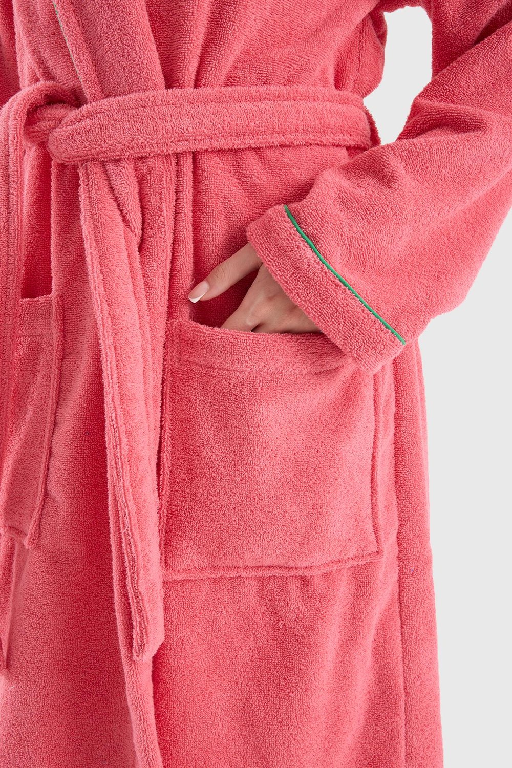 Be-0157-Pnk  %100 Pamuk Pembe Bornoz
