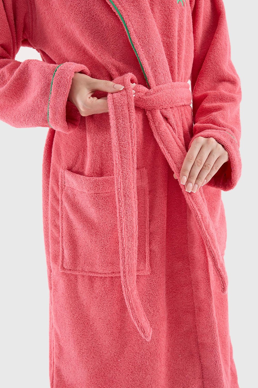 Be-0157-Pnk  %100 Pamuk Pembe Bornoz