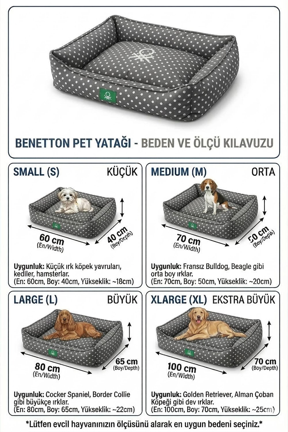 BE-1403 Kedi & Köpek Yatağı Puantiyeli Lacivert 70x50 cm
