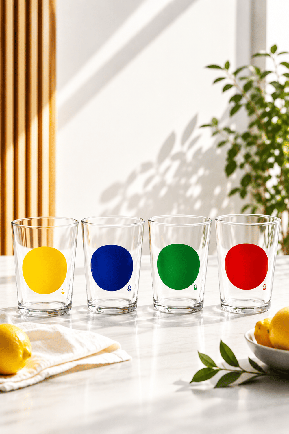 Be-Kct0026  Cam Çok Renkli Meşrubat Bardağı
