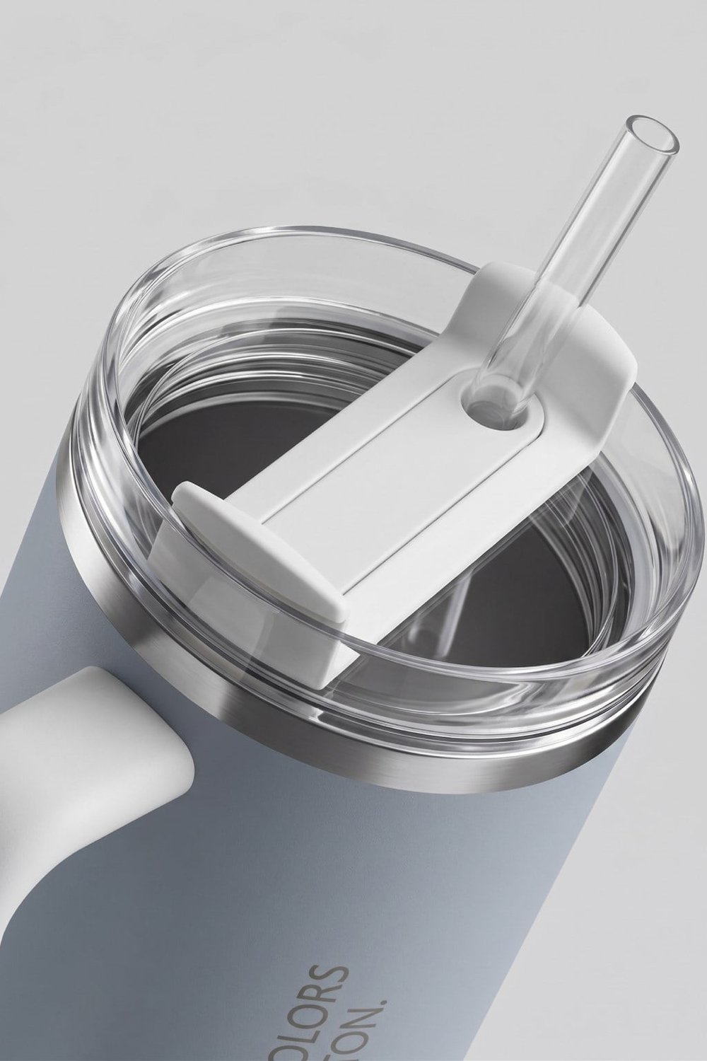 BE-KCT100-MB Çelik Termos 900 Ml. Açık Mavi Zemin Beyaz Kulp