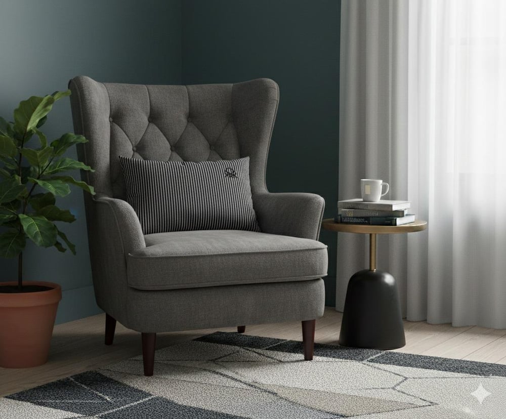Benetton 100% Pamuk 35*50 Cm Çizgili Kırlent Dolu Siyah Çizgili