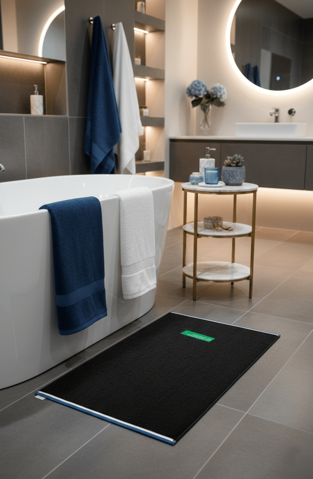 Be-2799-Bk  %100 Pamuk Siyah 50X80 Cm Banyo Paspas Havlu