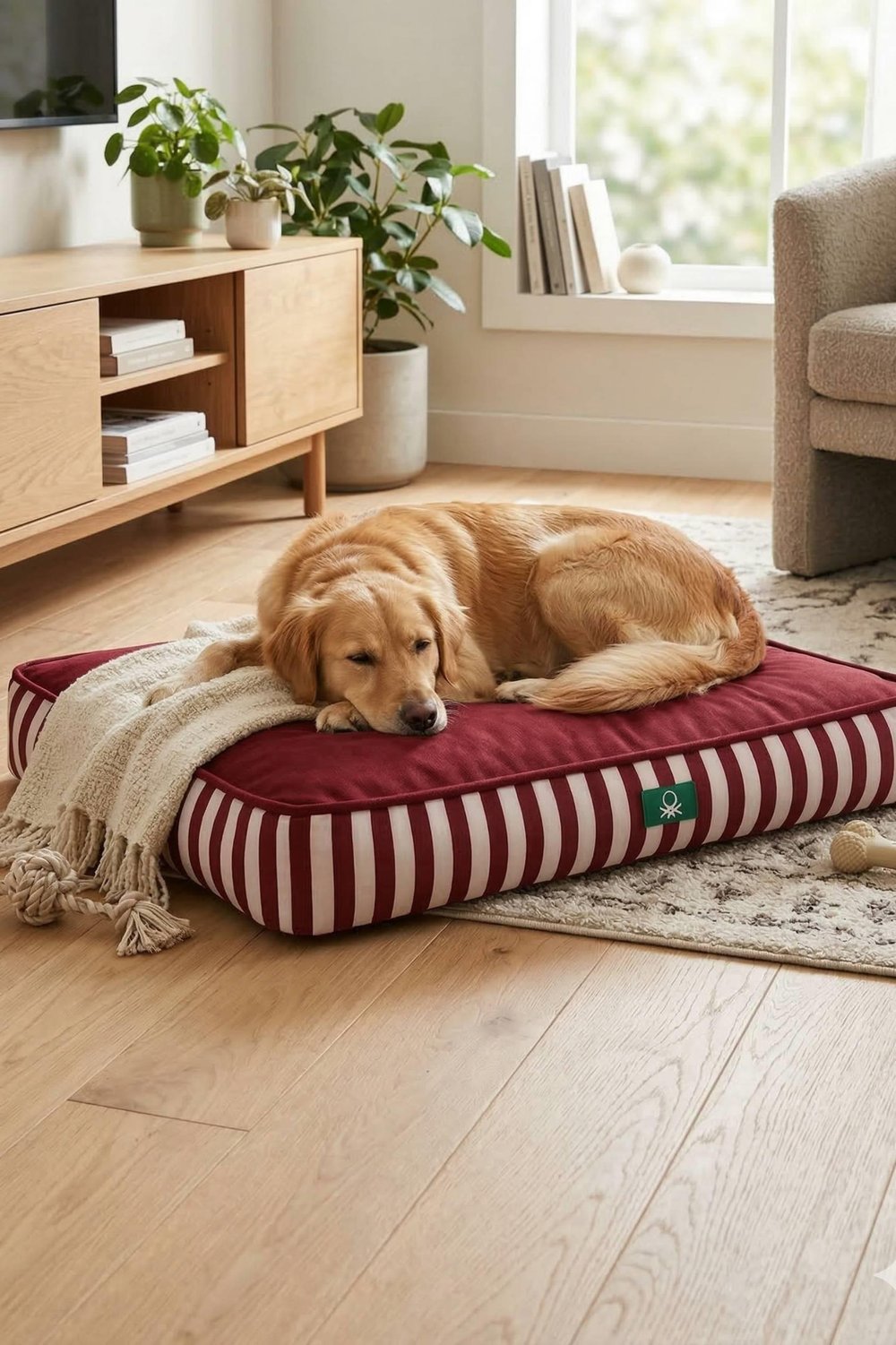 BNT-B2502-D Kedi & Köpek Yatağı  KIRMIZI ÇİZGİLİ 100 x70cm