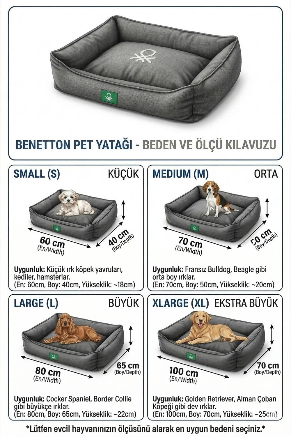 BNT-B2510-D Kedi & Köpek Yatağı  AÇIK GRİ 100 x70cm
