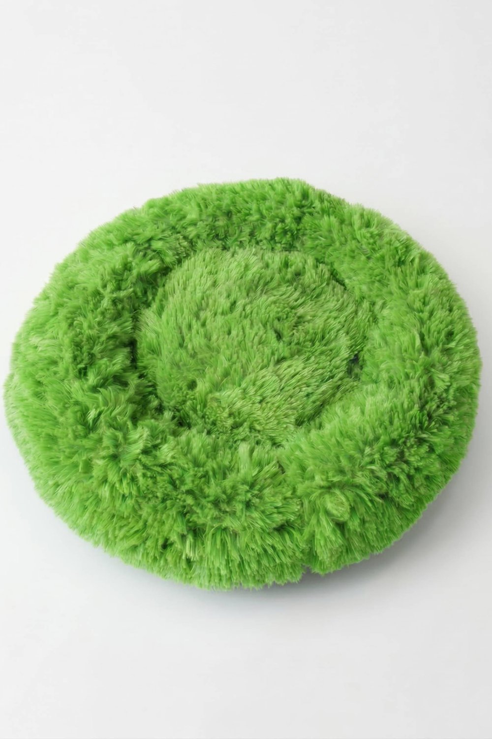 BNTMKT-0012-GR Uzun Kürklü Donut Kedi&Köpek Yatağı Yeşil 45 CM