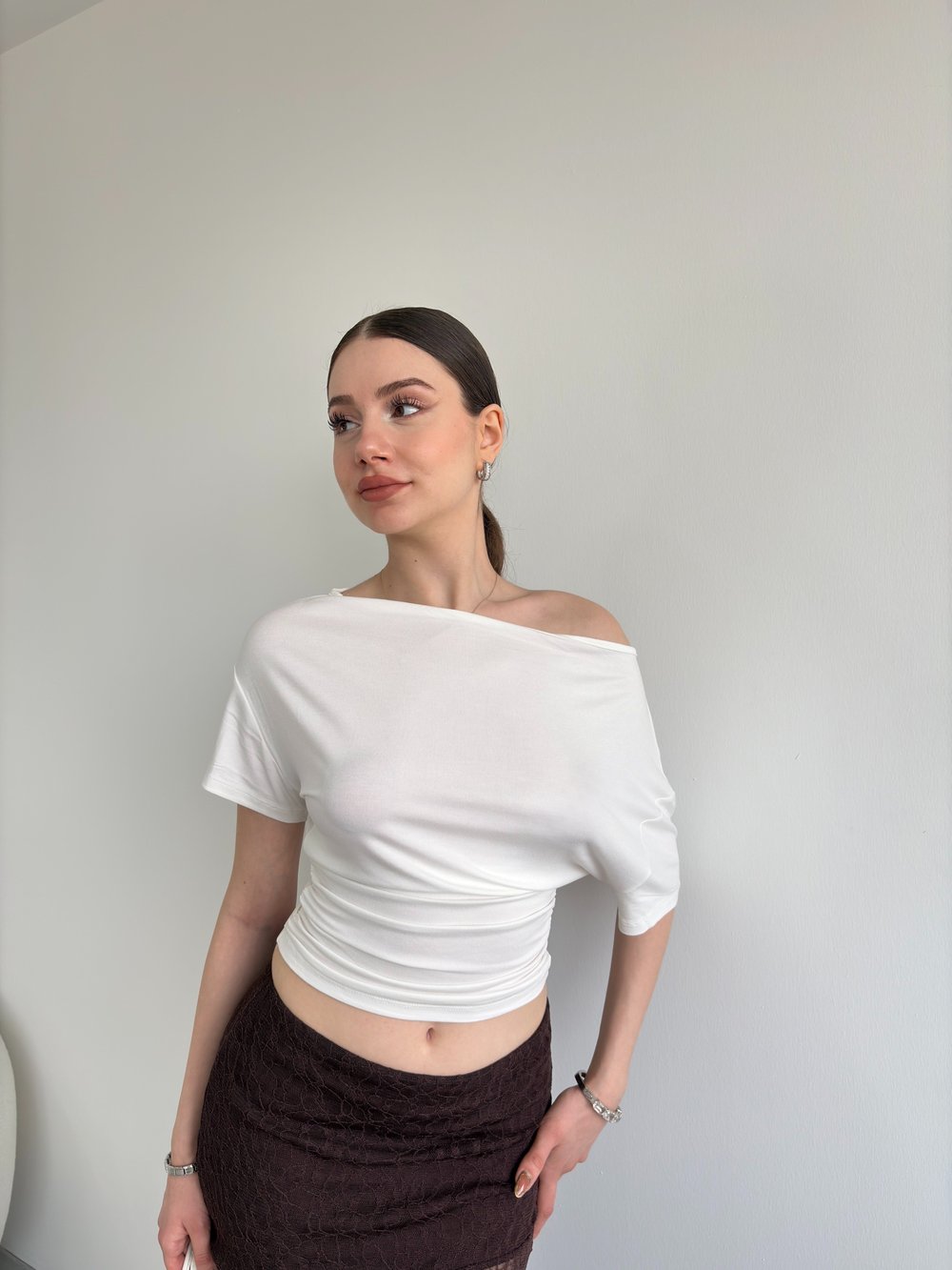 Bel Büzgülü Basic Tshirt