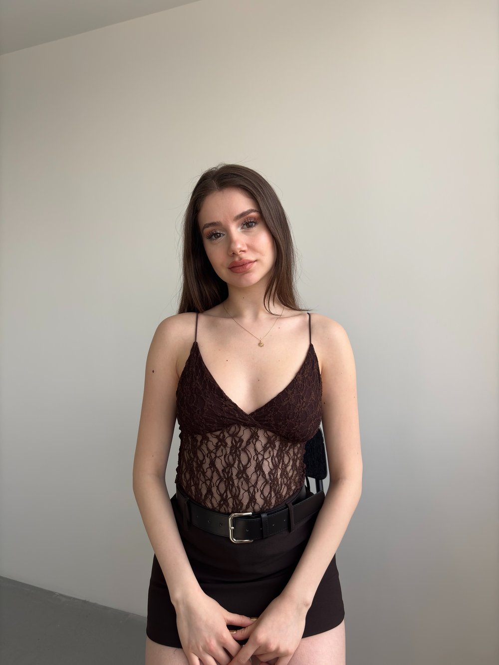 Dantel Askılı Bodysuit