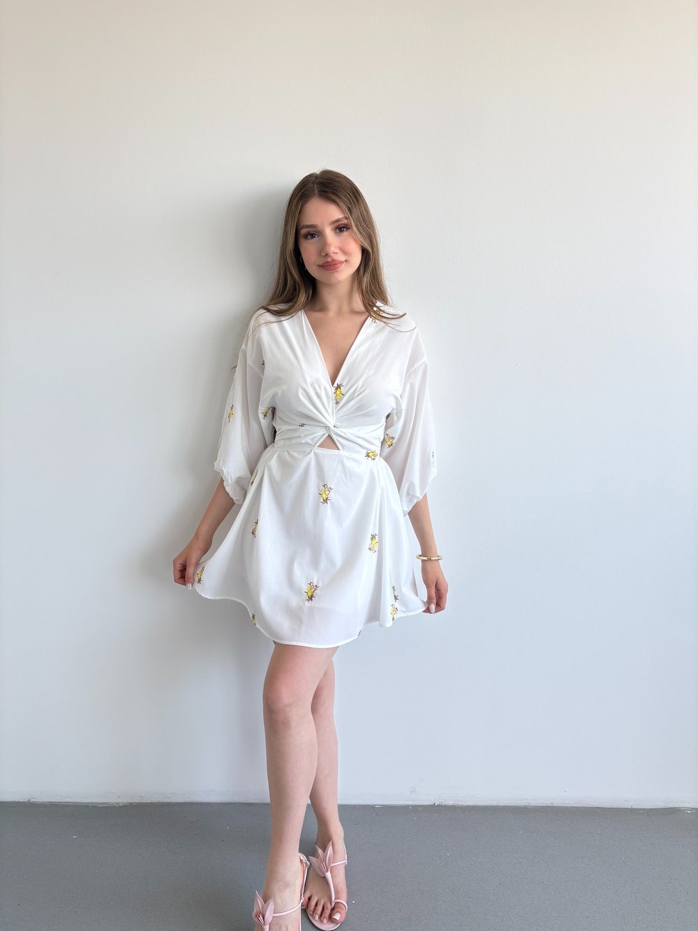 Nakışlı Mini Elbise
