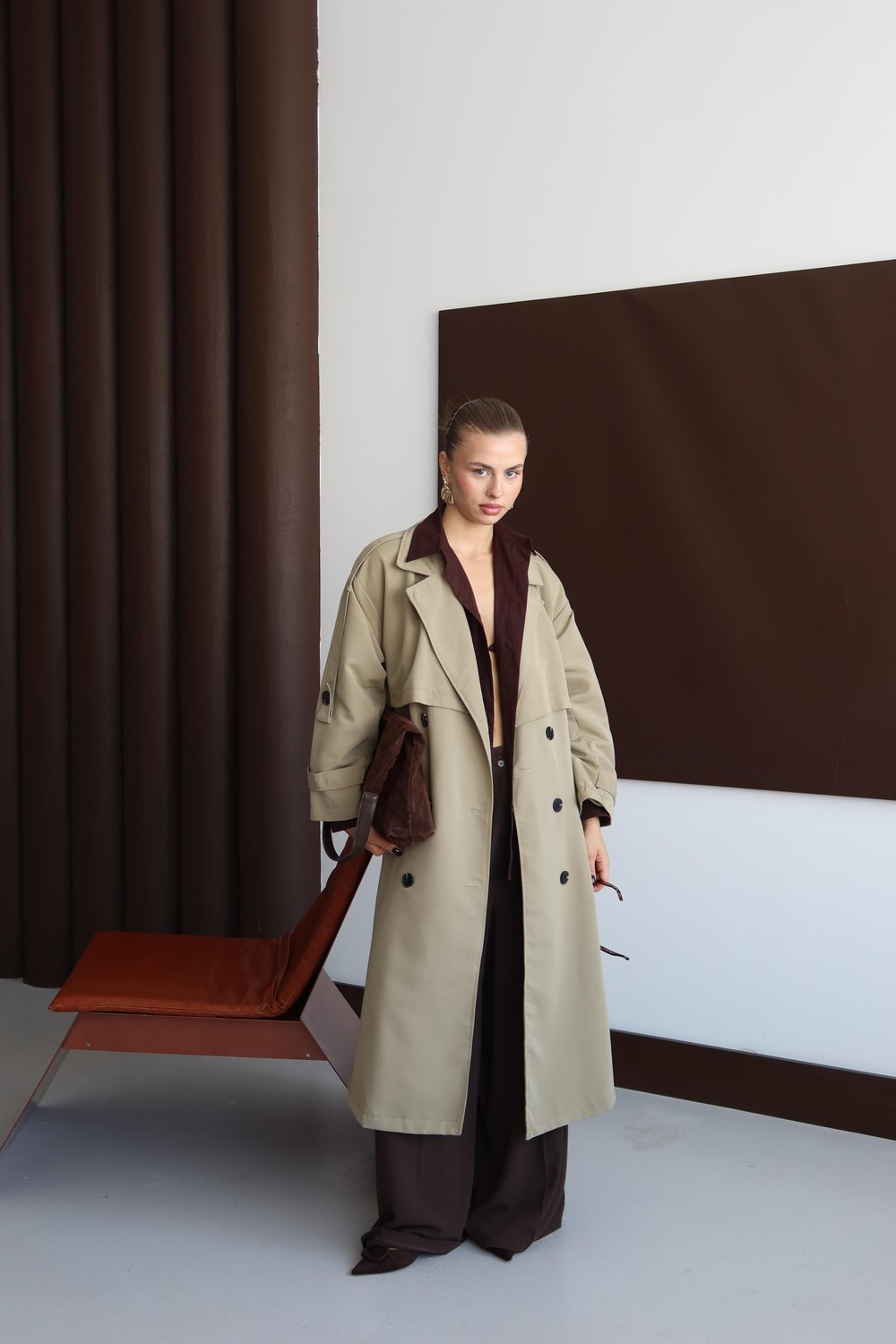 Oversize Premium Trençkot Haki
