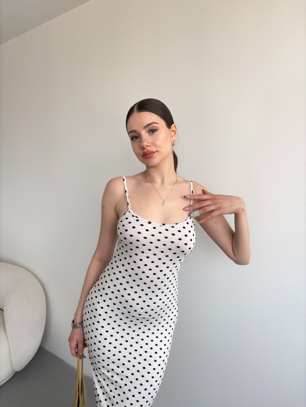 Puantiyeli Basic Elbise