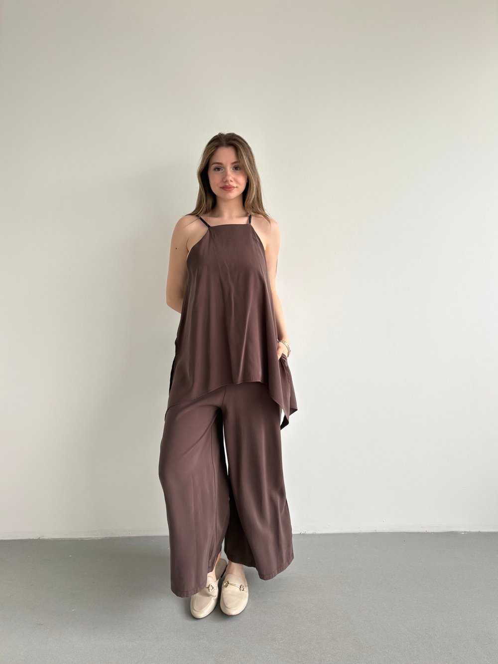 Soft Dokulu Örgü Askılı Tulum