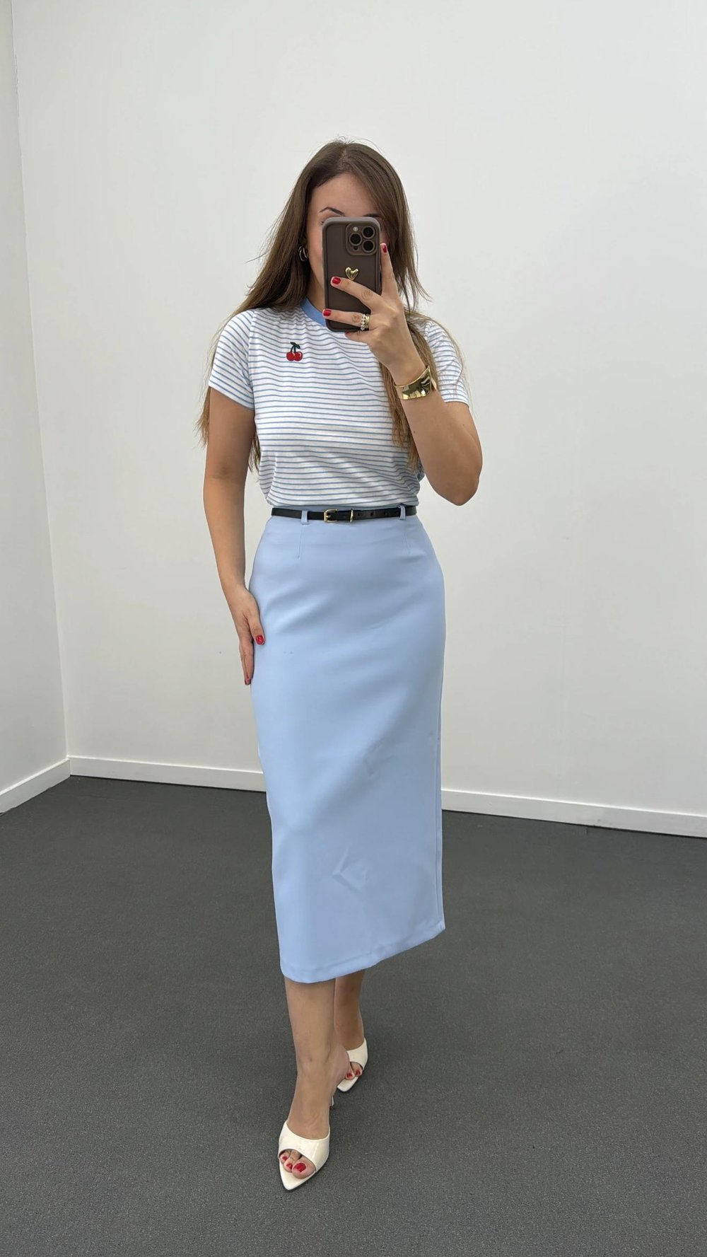 Betty Bebe Mavi Kemerli Kalem Etek