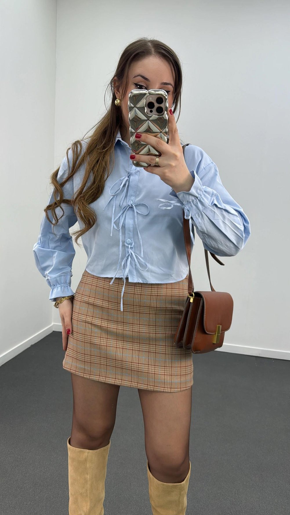 Fiona Mavi İpli Tasarım Gömlek