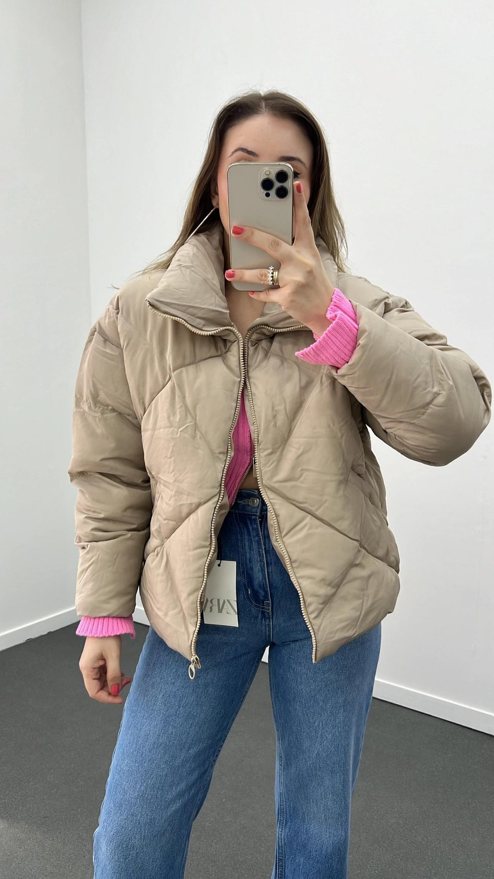 Kahve Pofuduk Şişme Mont